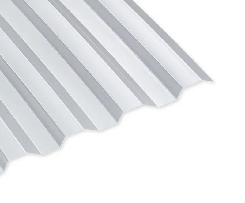 Polycarbonat Lichtplatte in Lichtgrau - Silbergrau - Profil 76/18 Spundwand (Trapez) in der Materialstärke 1,0 mm